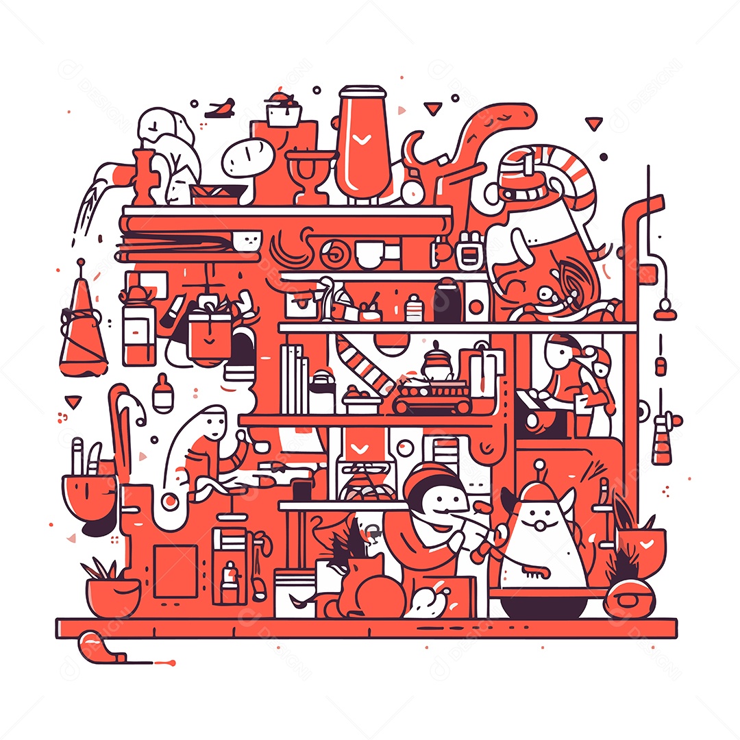 Conjunto de Elementos de Limpeza Doméstica Ilustração Vetor EPS