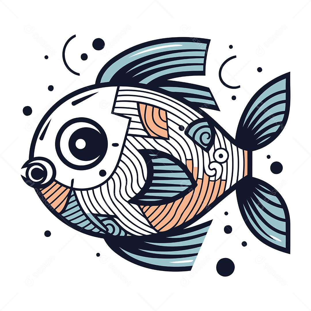 Peixe de Desenho Animado Ilustração Vetor EPS