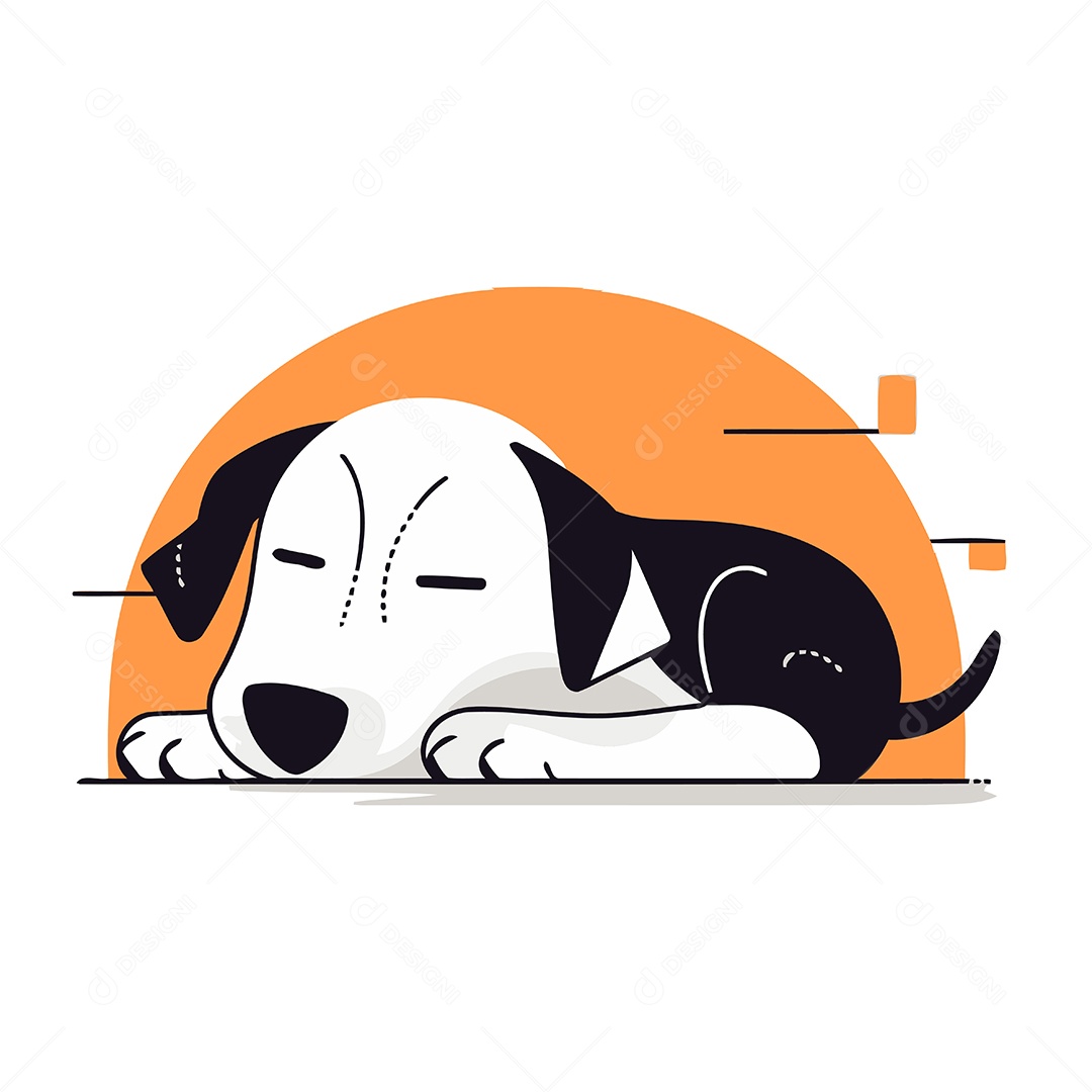 Cachorro Fofo de Desenho Animado Ilustração Vetor EPS