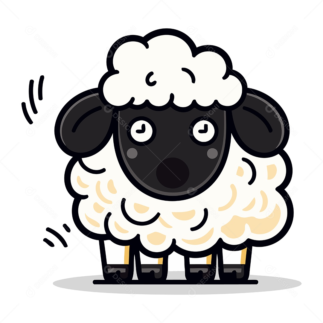 Ovelha de Desenho Animado Ilustração Vetor EPS