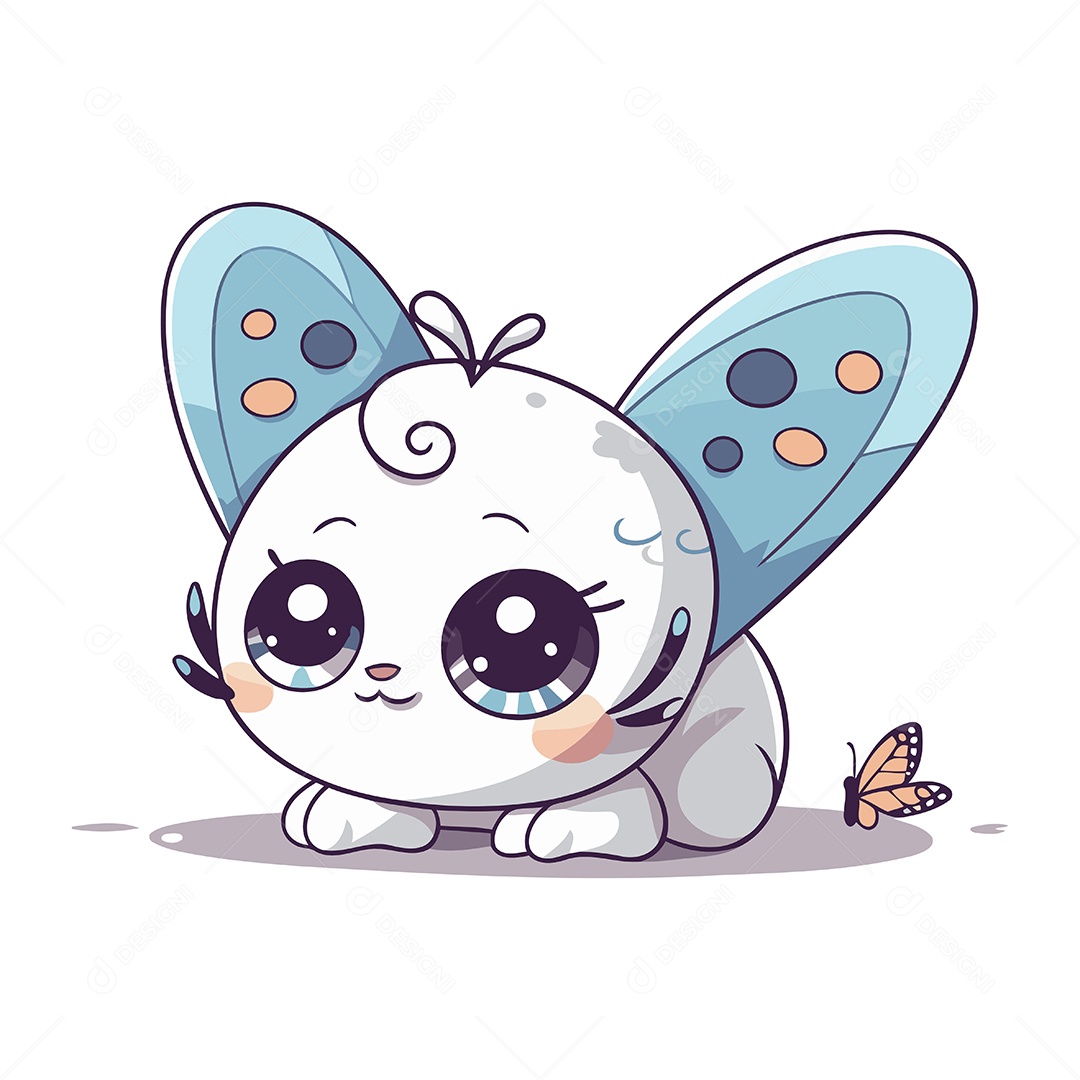 Borboleta de Desenho Animado Ilustração Vetor EPS