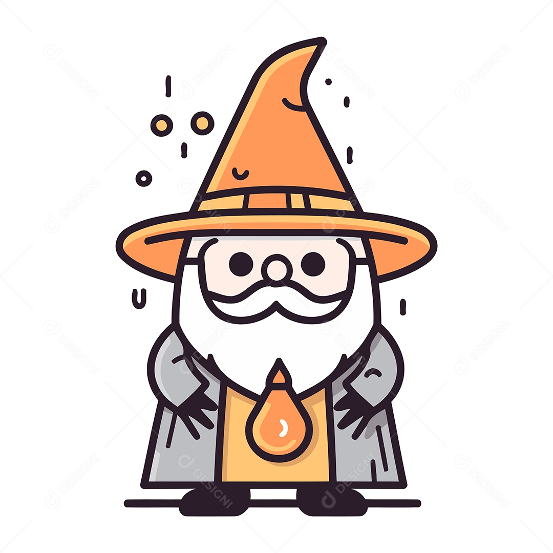 Mago de Desenho Animado Ilustração Vetor EPS