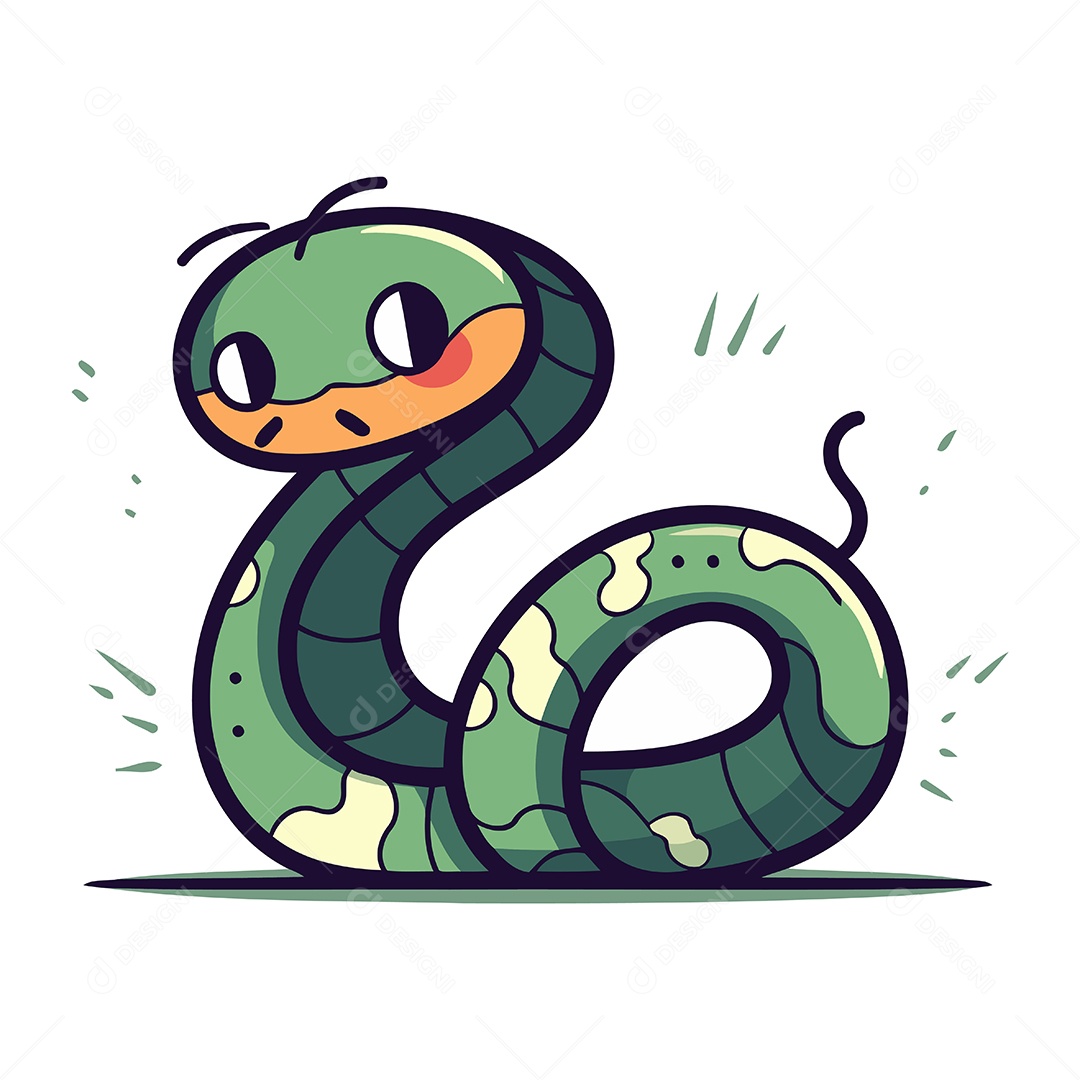 Cobra de Desenho Animado Ilustração Vetor EPS