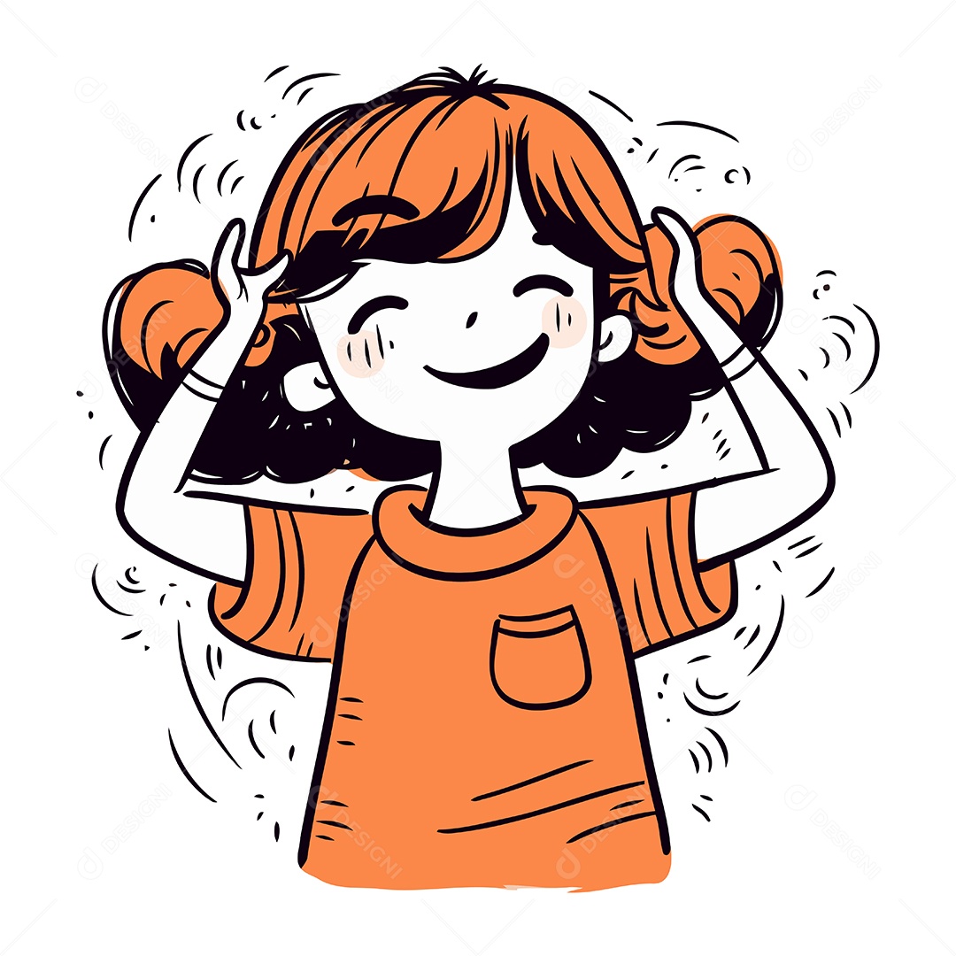 Menina de Desenho Animado Ilustração Vetor EPS