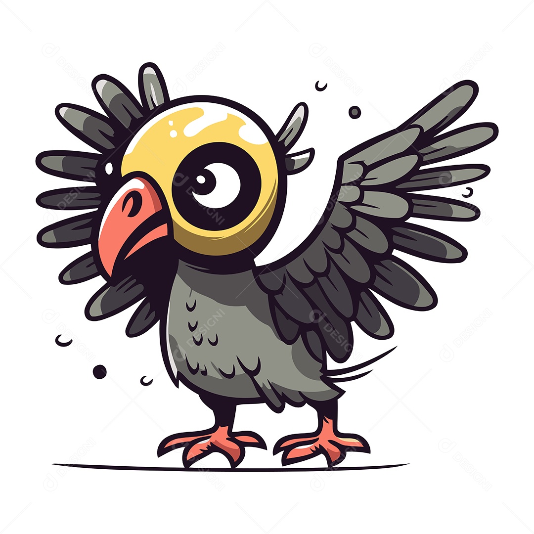 Abutre de Desenho Animado Ilustração Vetor EPS