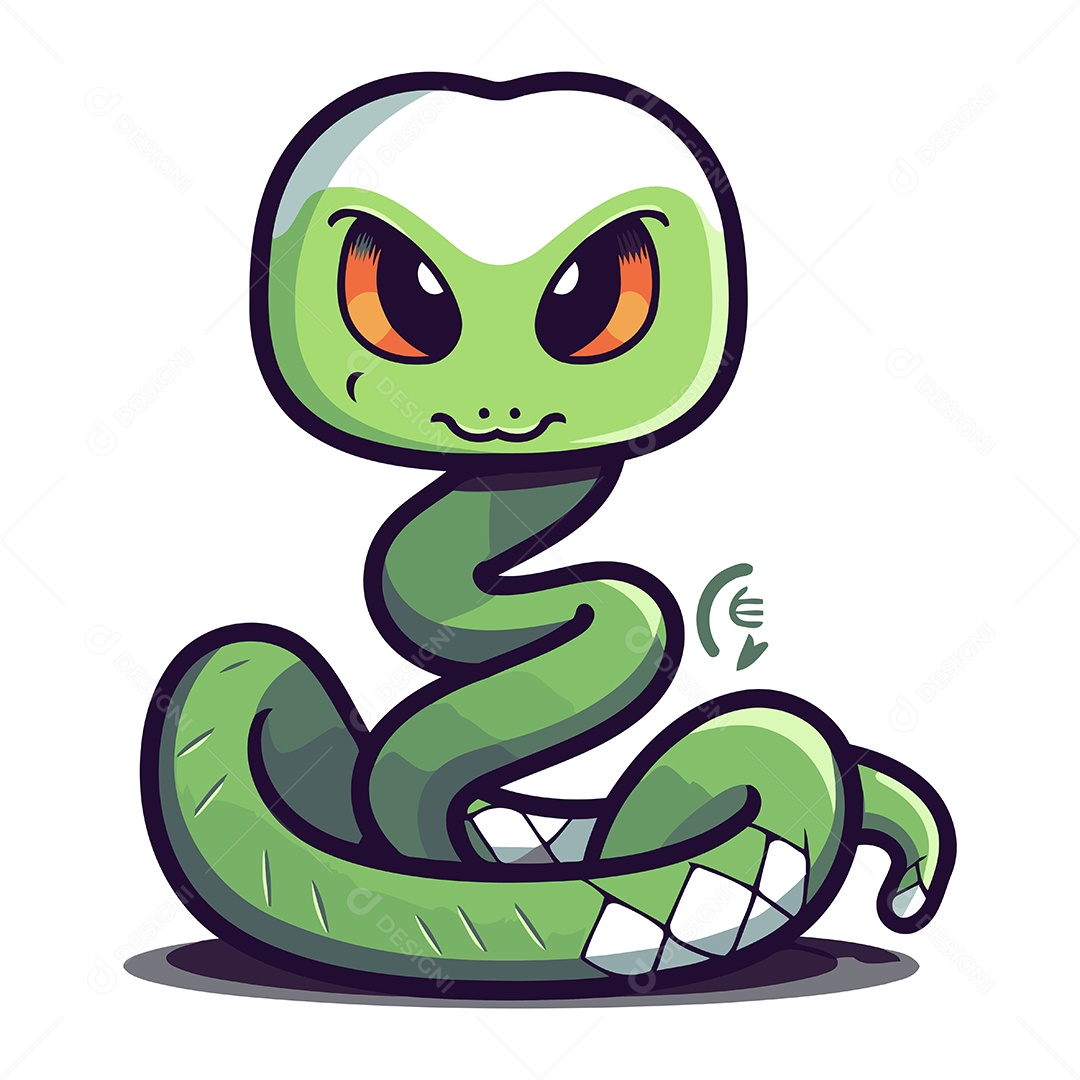 Cobra de Desenho Animado Ilustração Vetor EPS