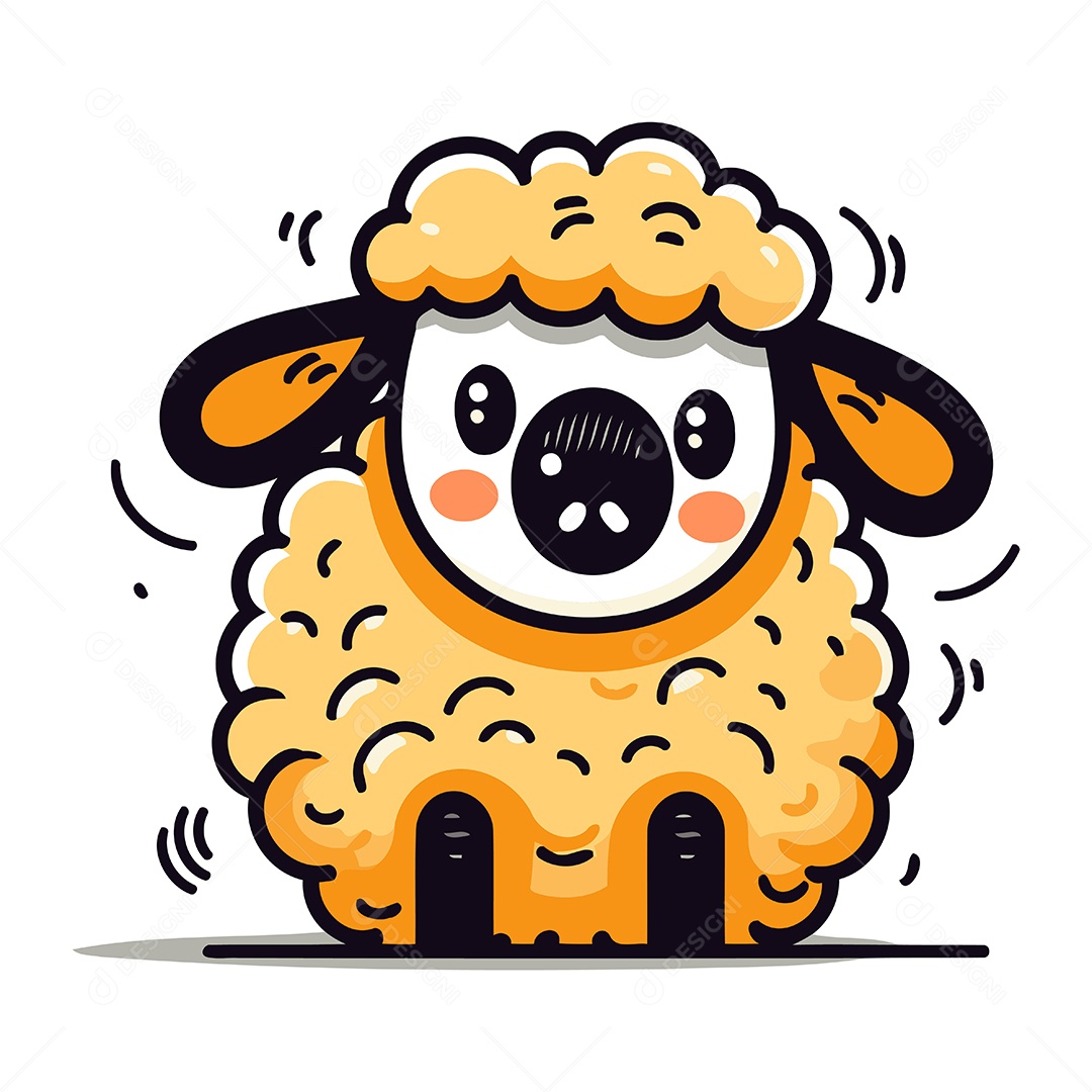 Ovelha de Desenho Animado Ilustração Vetor EPS