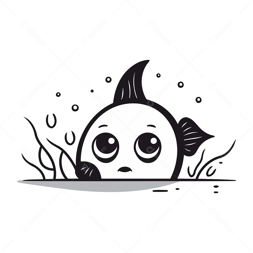 Peixe de Desenho Animado Ilustração Vetor EPS