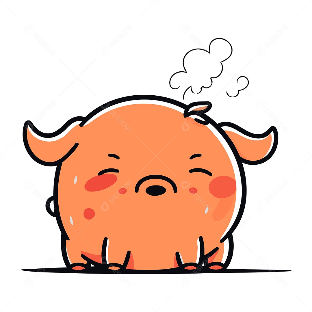 Porco Fofo de Desenho Animado Ilustração Vetor EPS