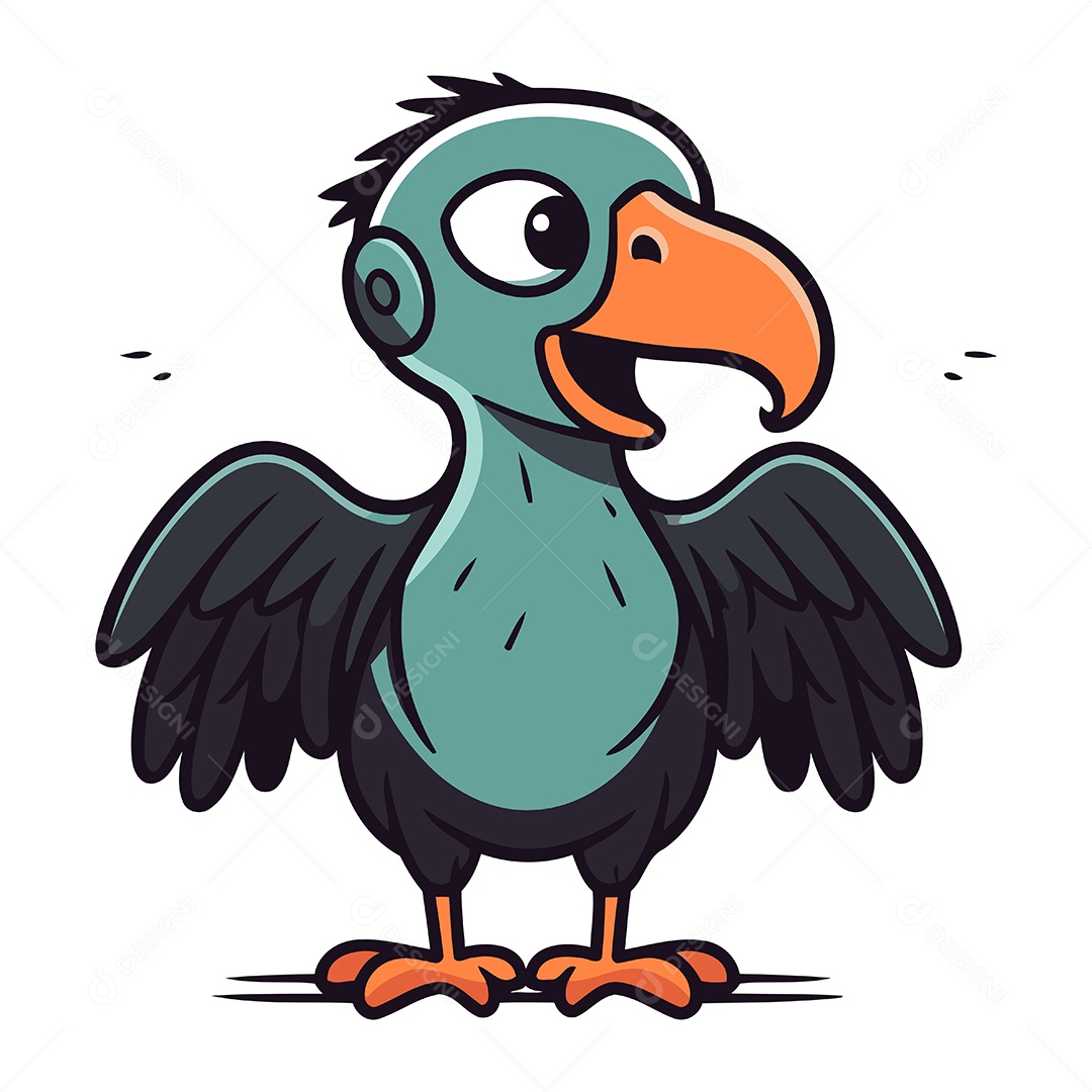 Abutre de Desenho Animado Ilustração Vetor EPS