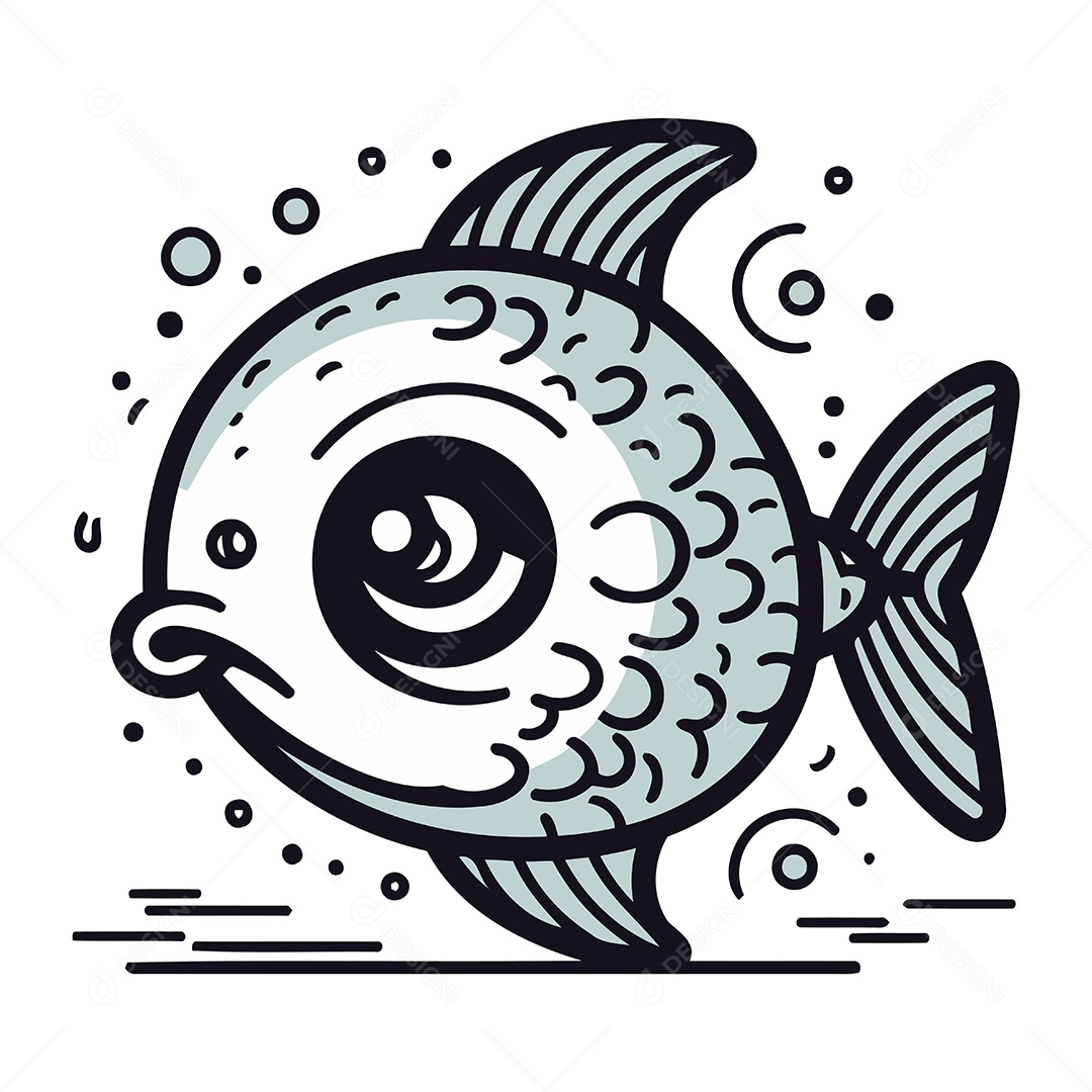 Peixe de Desenho Animado Ilustração Vetor EPS
