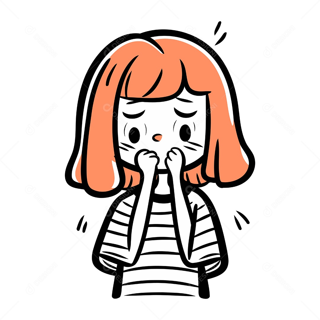 Menina de Desenho Animado Ilustração Vetor EPS