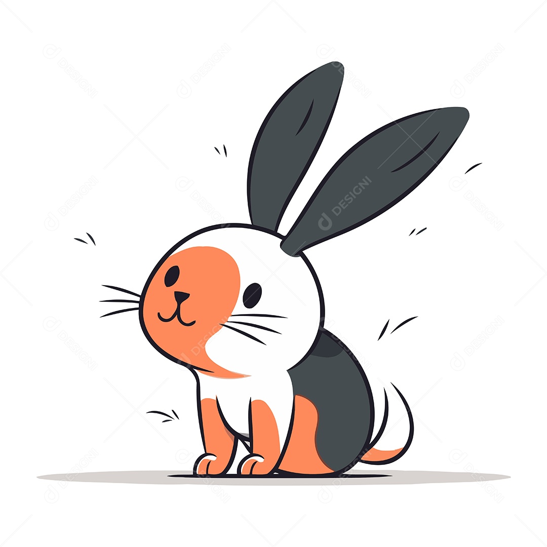 Coelho Bonito de Desenho Animado Ilustração Vetor EPS