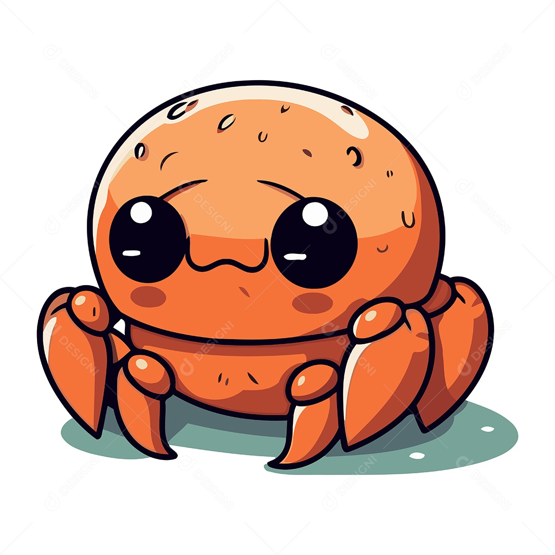 Caranguejo Fofo de Desenho Animado Ilustração Vetor EPS