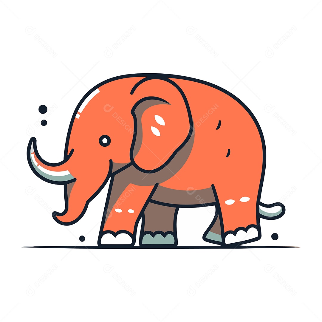 Elefante de Desenho Animado Ilustração Vetor EPS