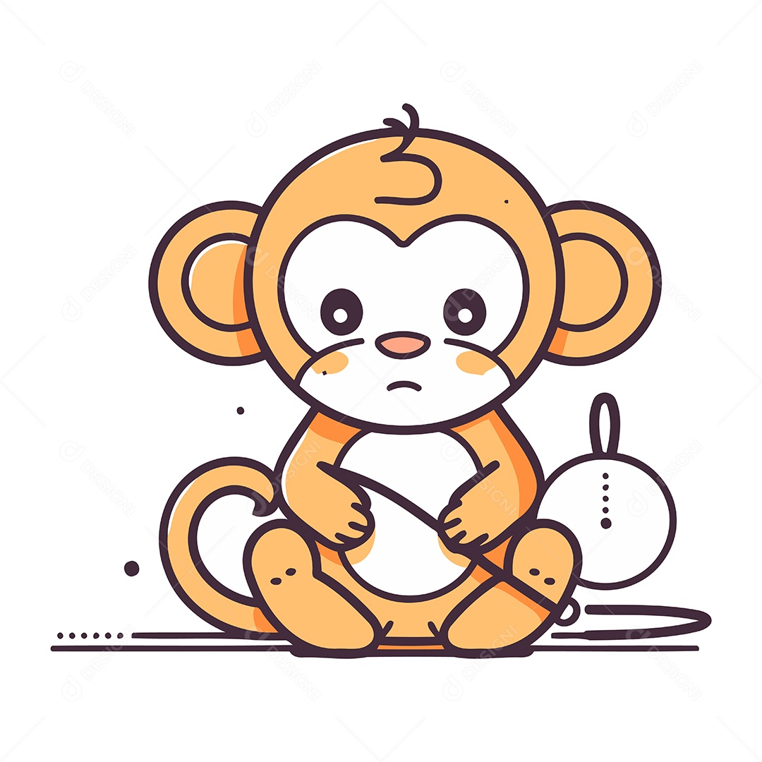 Macaco de Desenho Animado Ilustração Vetor EPS