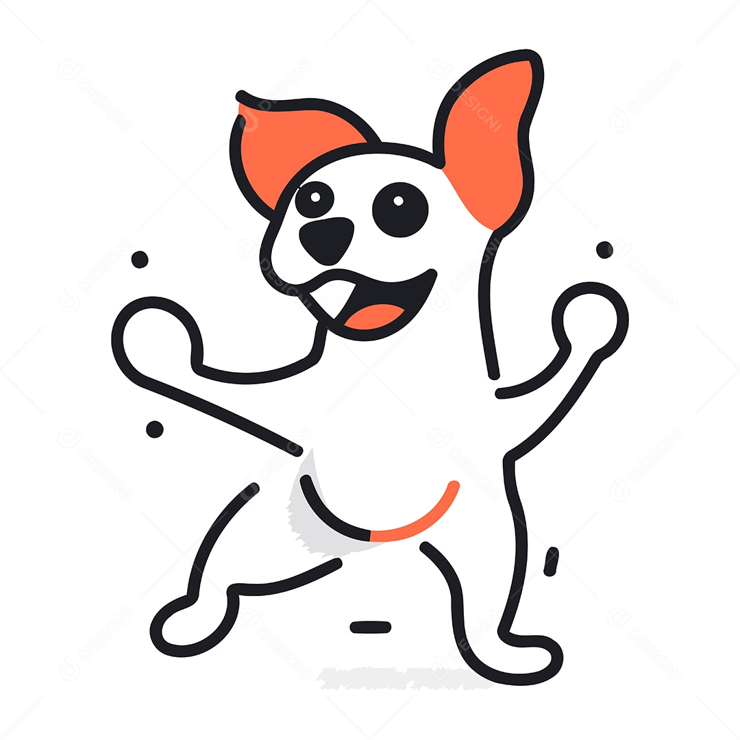 Cachorro de Desenho Animado Ilustração Vetor EPS