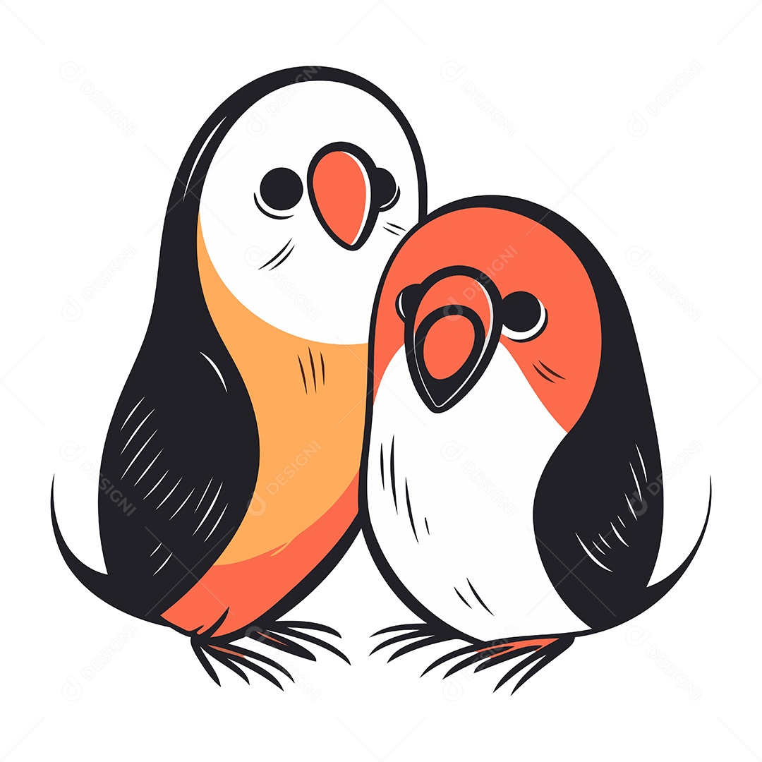 Pássaros de Desenho Animado Ilustração Vetor EPS