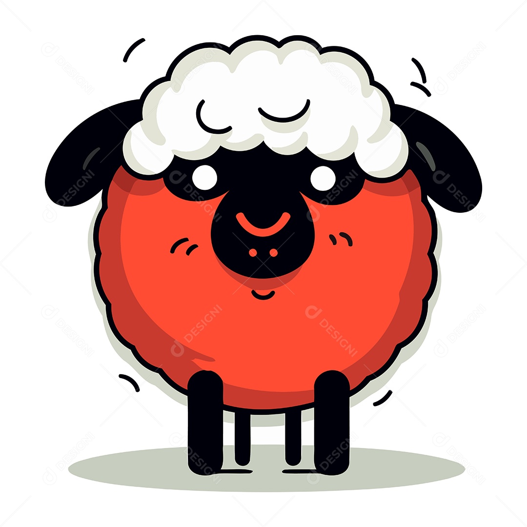 Ovelha de Desenho Animado Ilustração Vetor EPS