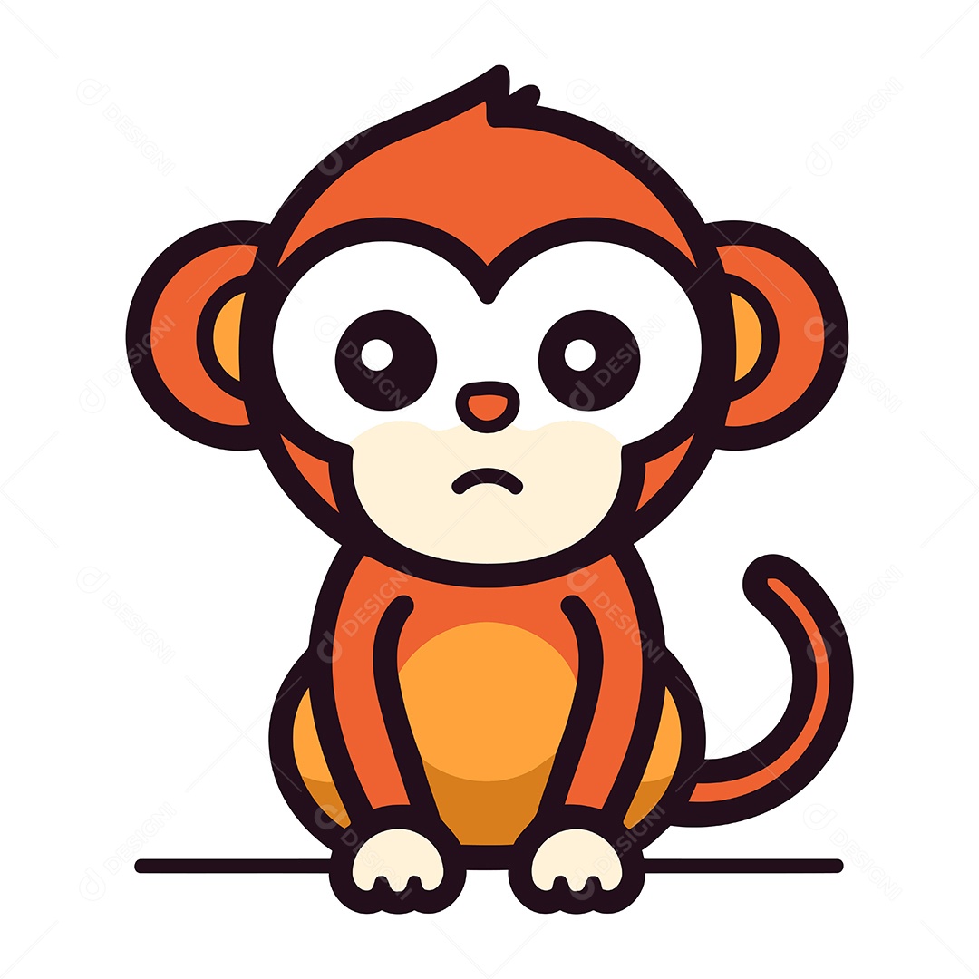 Macaco de Desenho Animado Ilustração Vetor EPS