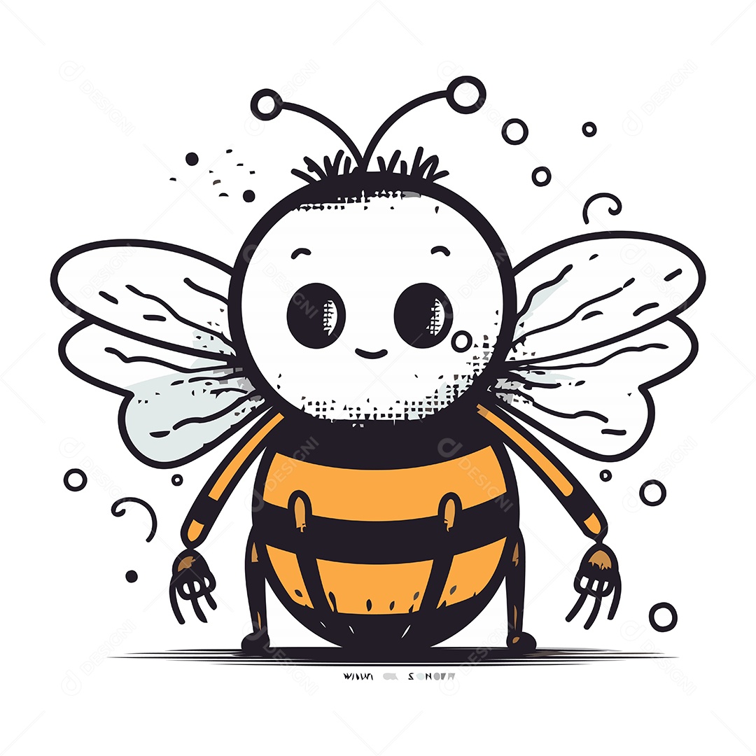 Abelha de Desenho Animado Ilustração Vetor EPS