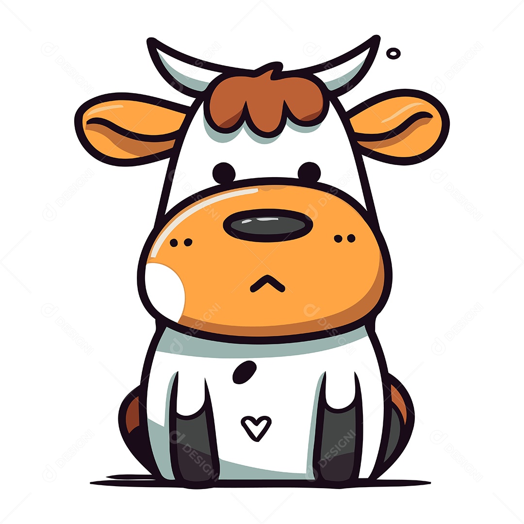 Vaca de Desenho Animado Ilustração Vetor EPS