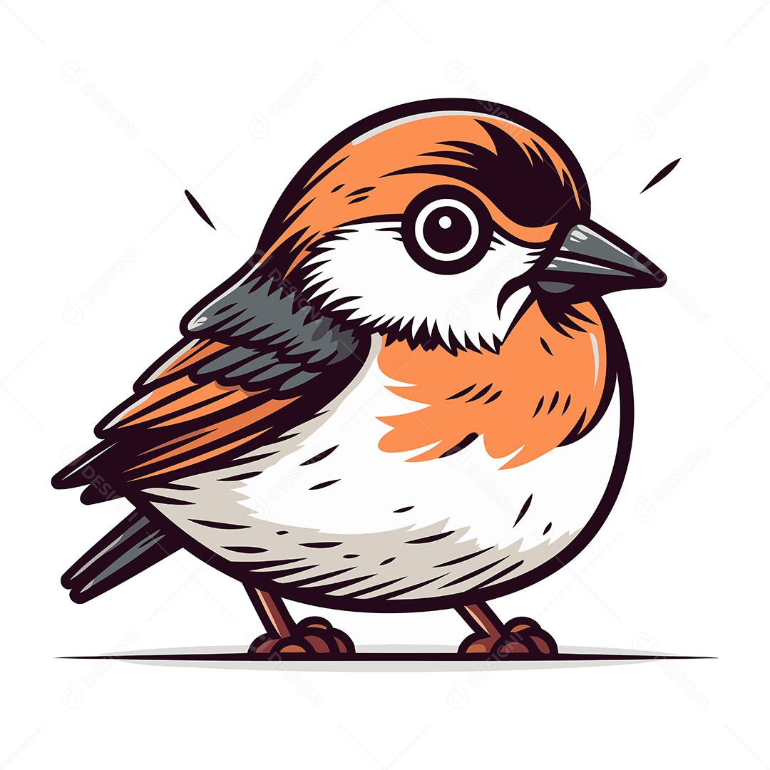 Passarinho de Desenho Animado Ilustração Vetor EPS
