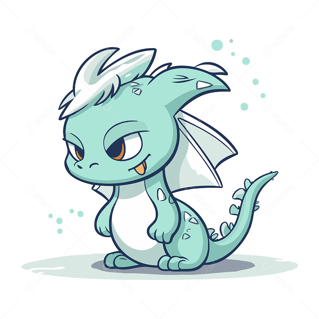 Dragão de Desenho Animado Ilustração Vetor EPS