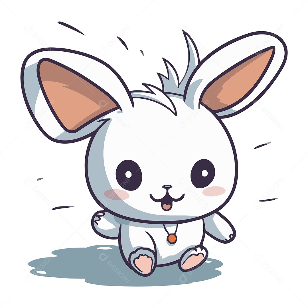 Coelhinho Fofo de Desenho Animado Ilustração Vetor EPS