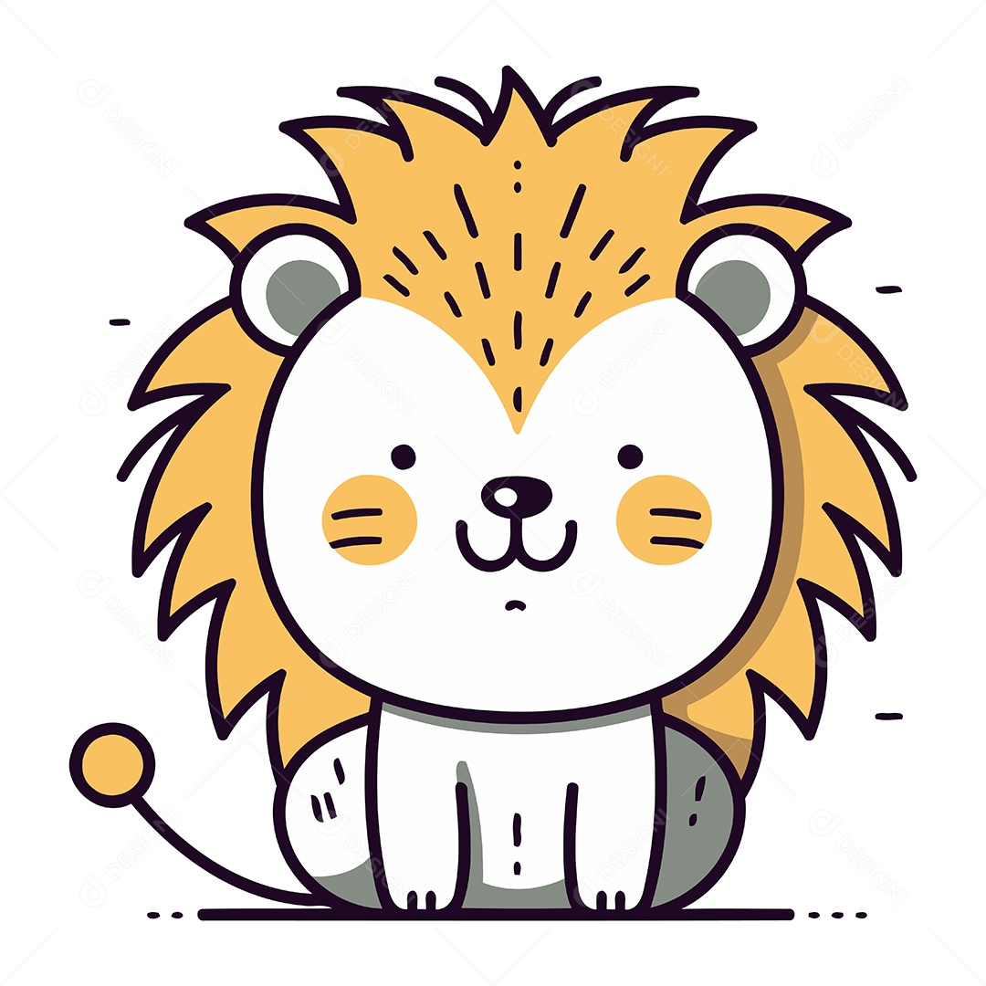 Leão de Desenho Animado Ilustração Vetor EPS