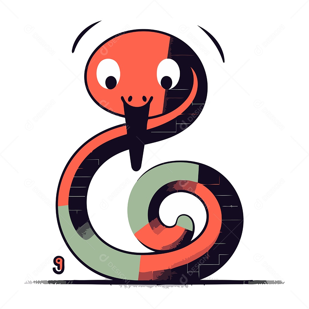 Cobra de Desenho Animado Ilustração Vetor EPS