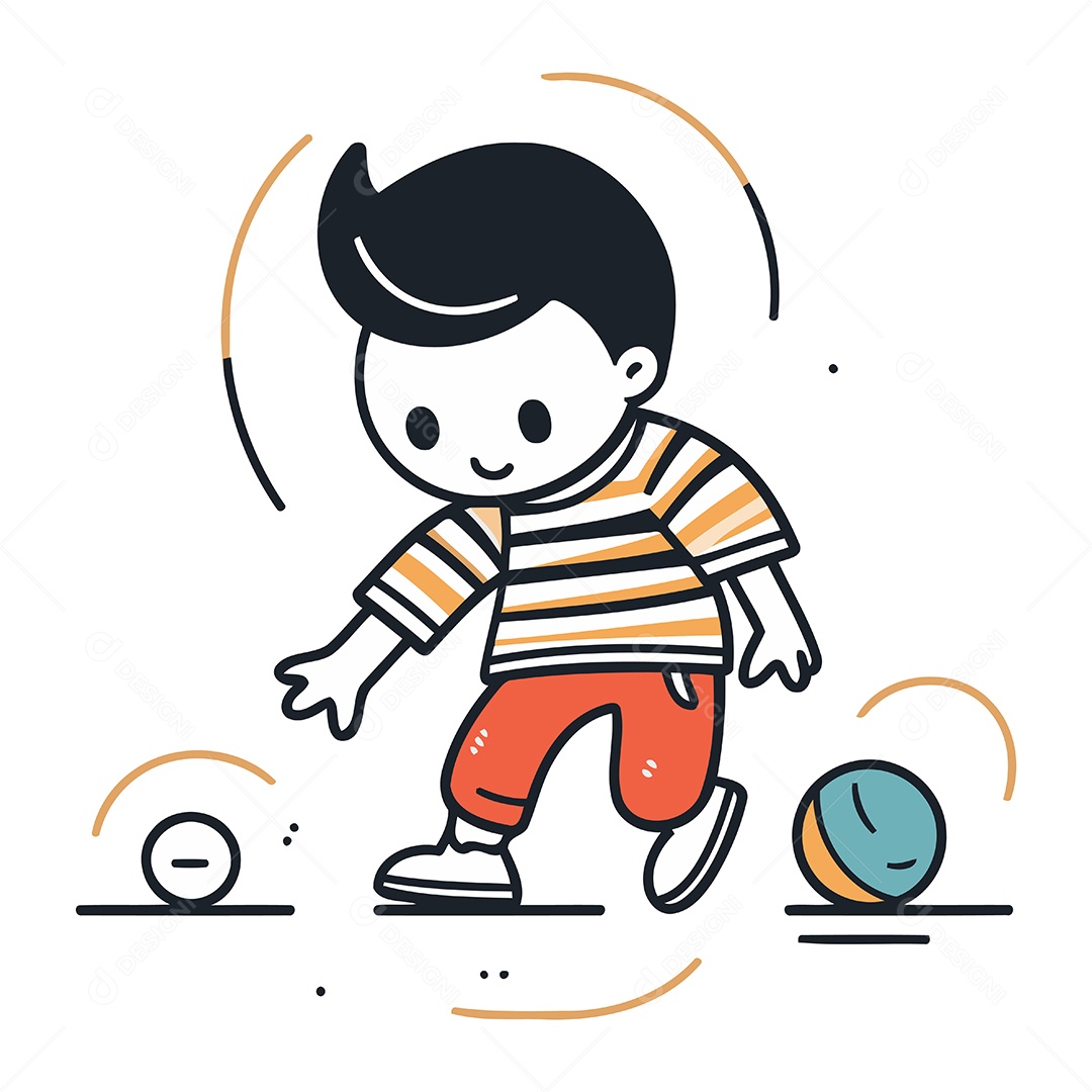 Menino Jogando Futebol Ilustração Vetor EPS