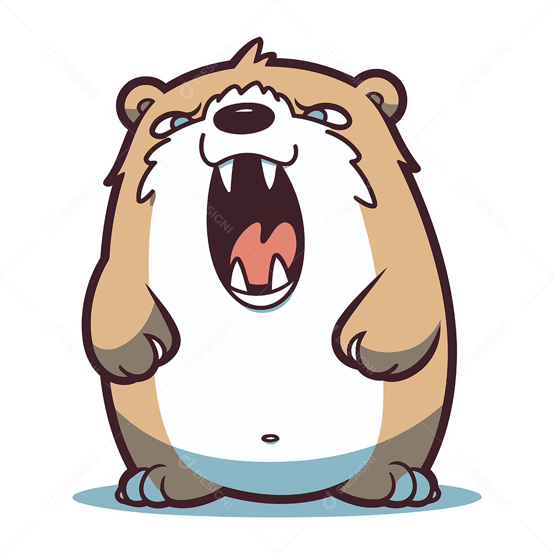 Castor de Desenho Animado Ilustração Vetor EPS