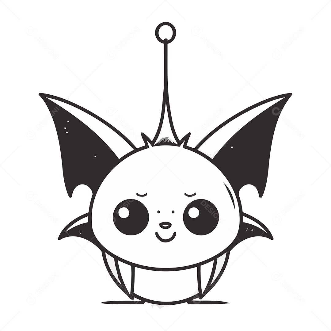 Morcego Bonito de Desenho Animado Ilustração Vetor EPS