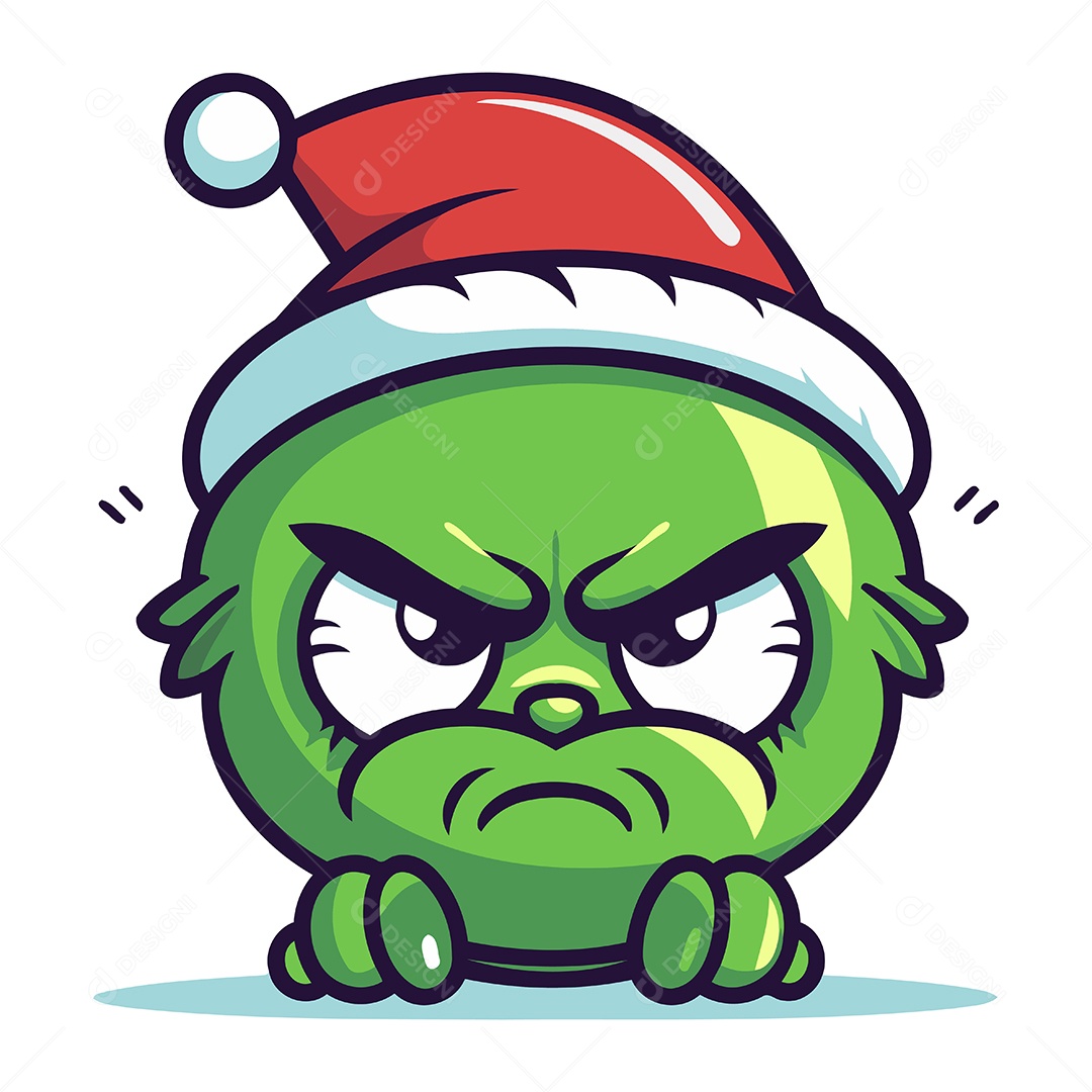 Monstro com Chapéu de Papai Noel Ilustração Vetor EPS