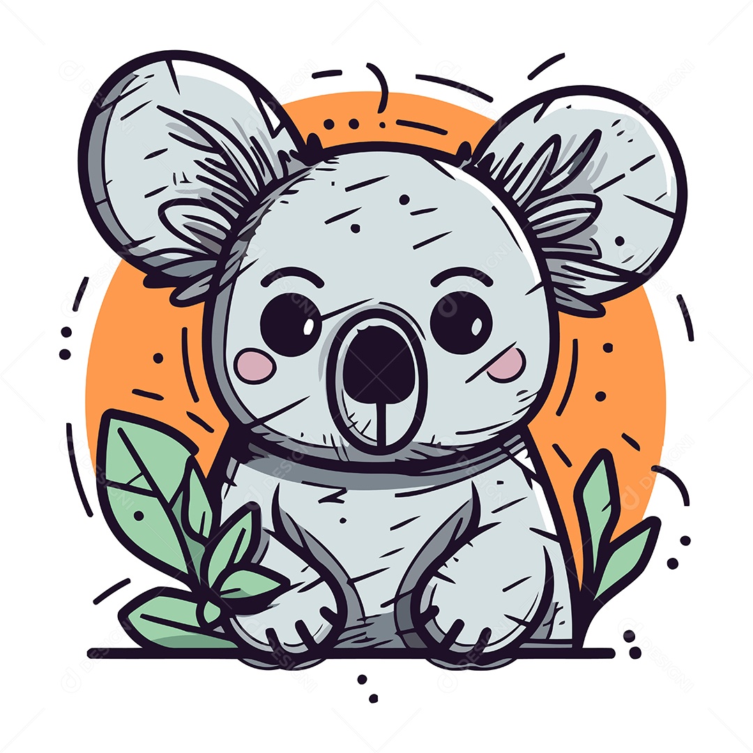 Coala de Desenho Animado Ilustração Vetor EPS