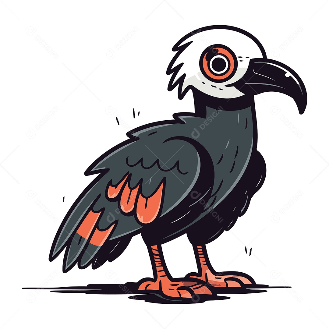 Abutre de Desenho Animado Ilustração Vetor EPS