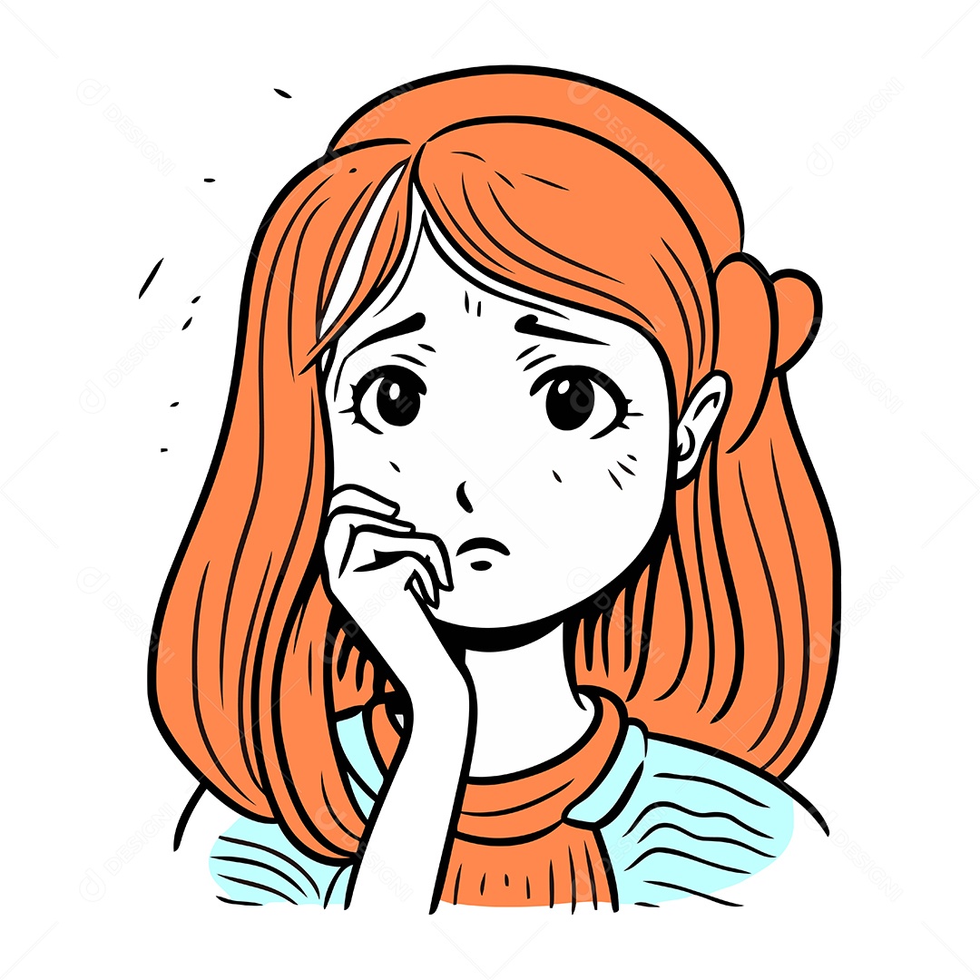 Garota Ruiva de Desenho Animado Ilustração Vetor EPS