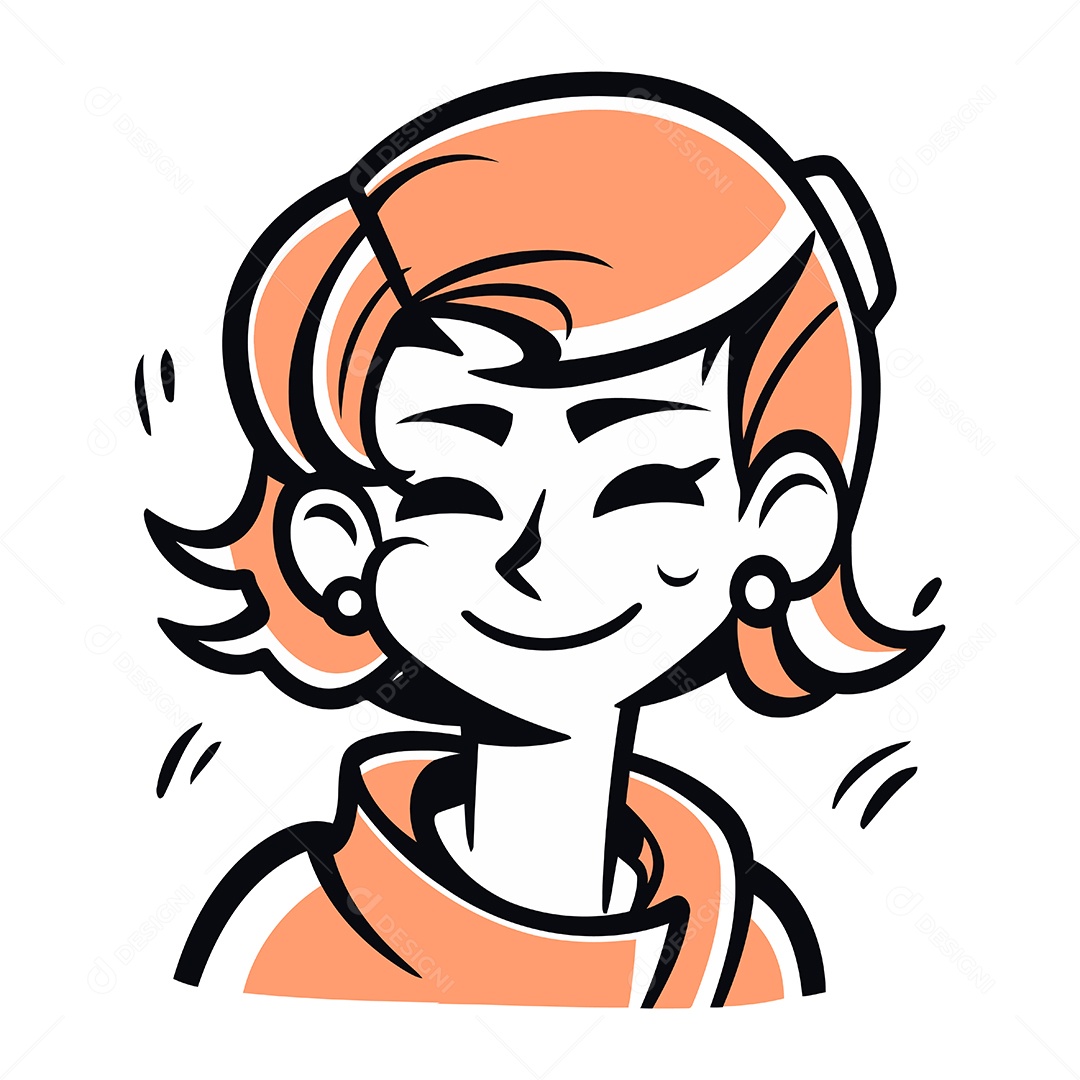 Garotinha Fofa de Desenho Animado Ilustração Vetor EPS