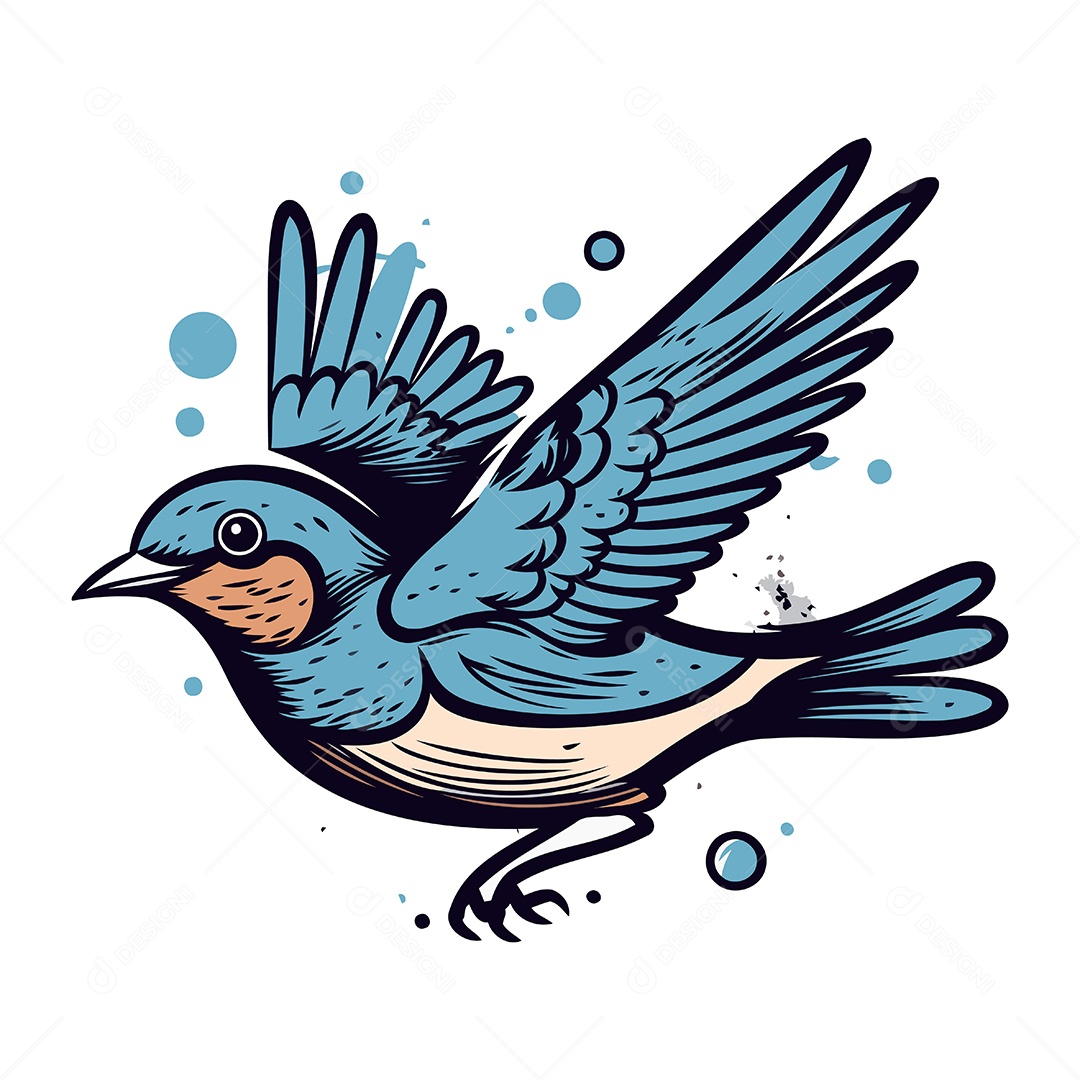 Andorinha de Desenho Animado Ilustração Vetor EPS