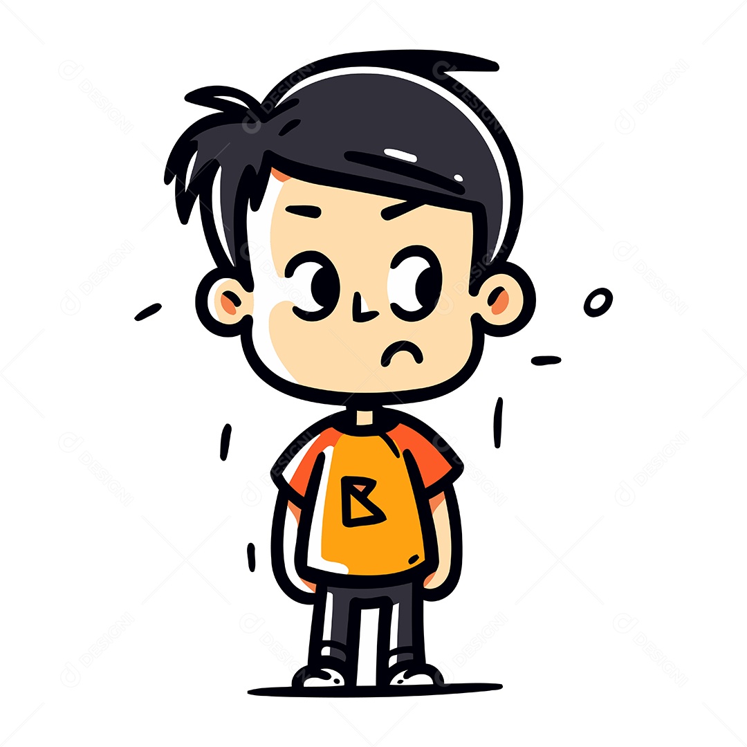 Garotinho de Desenho Animado Ilustração Vetor EPS