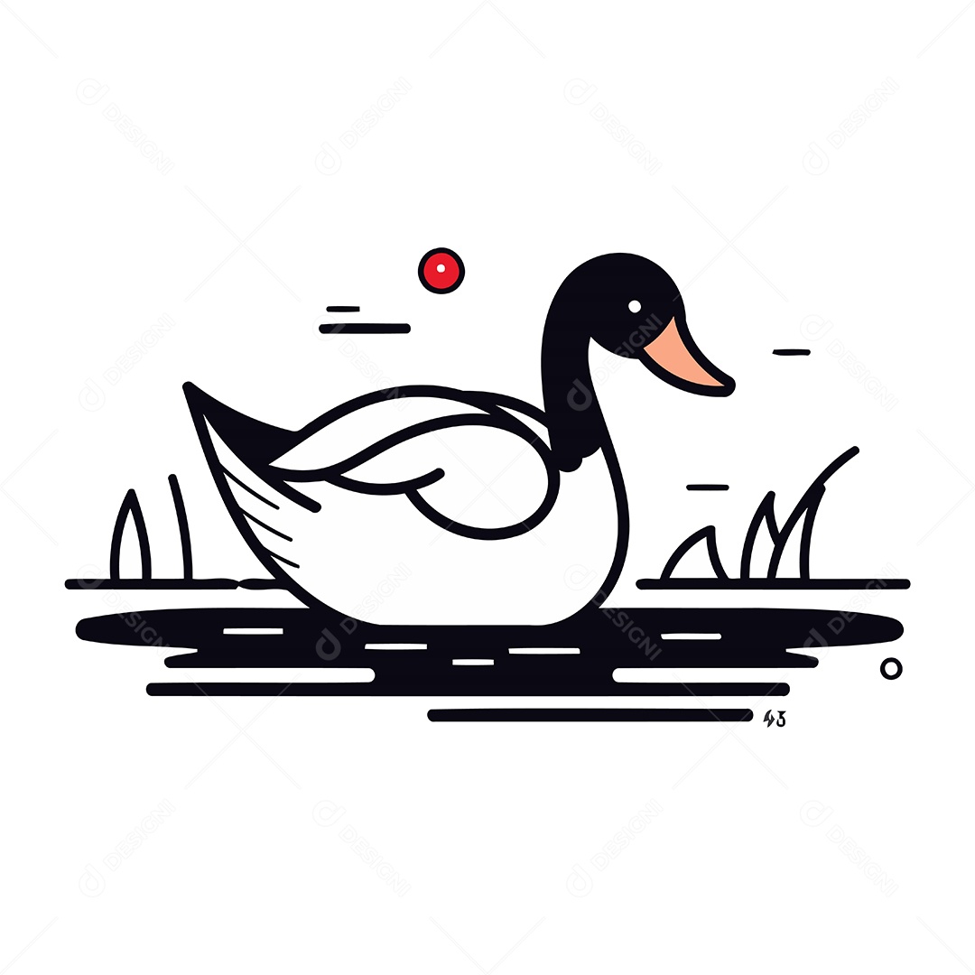 Pato de Desenho Animado Ilustração Vetor EPS