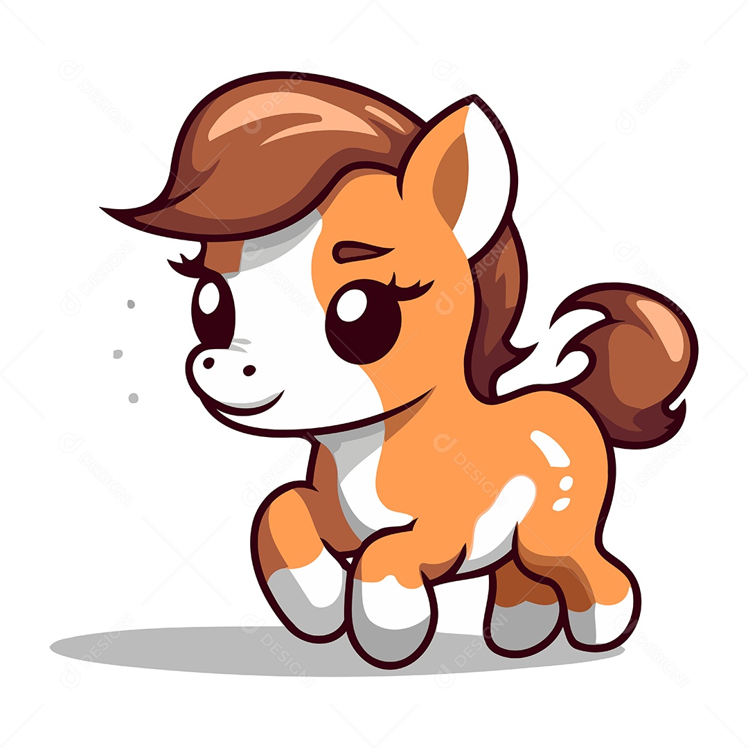 Cavalinho Fofo de Desenho Animado Ilustração Vetor EPS