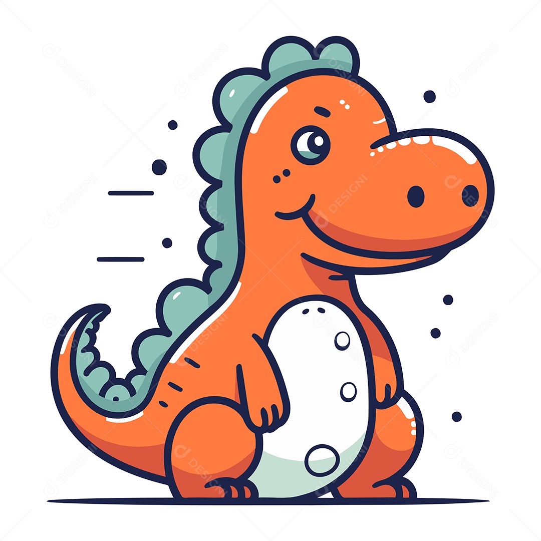 Dinossauro de Desenho Animado Ilustração Vetor EPS