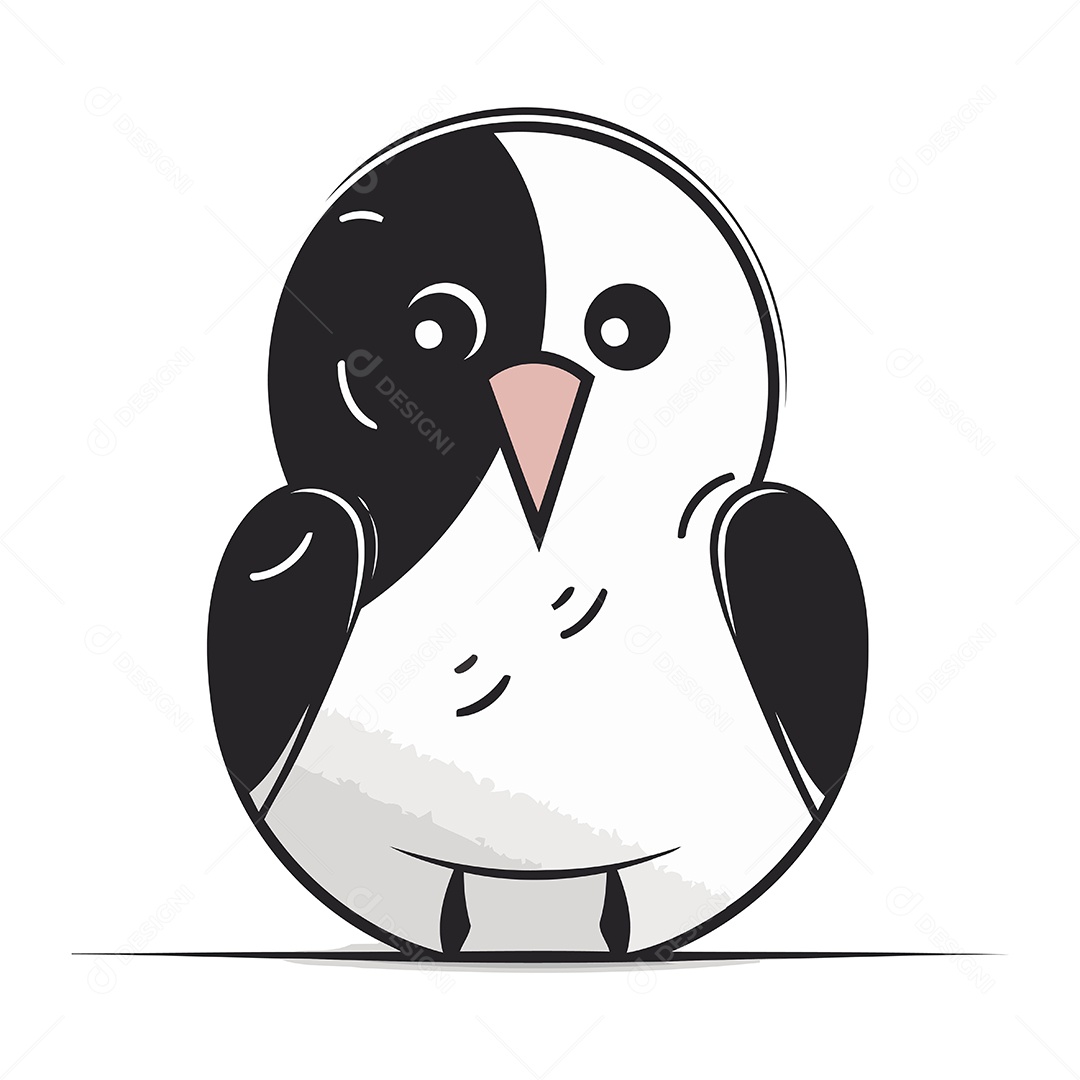 Pinguim de Desenho Animado Ilustração Vetor EPS