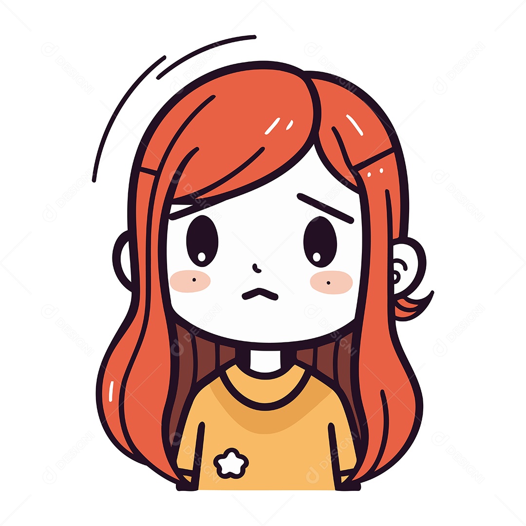 Menina de Desenho Animado Ilustração Vetor EPS