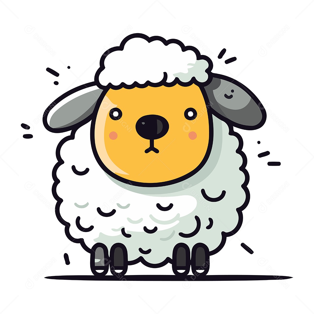 Ovelha de Desenho Animado Ilustração Vetor EPS