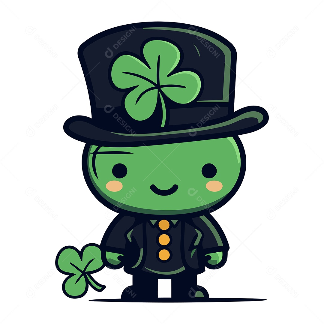 Duende Fofo de Desenho Animado Ilustração Vetor EPS