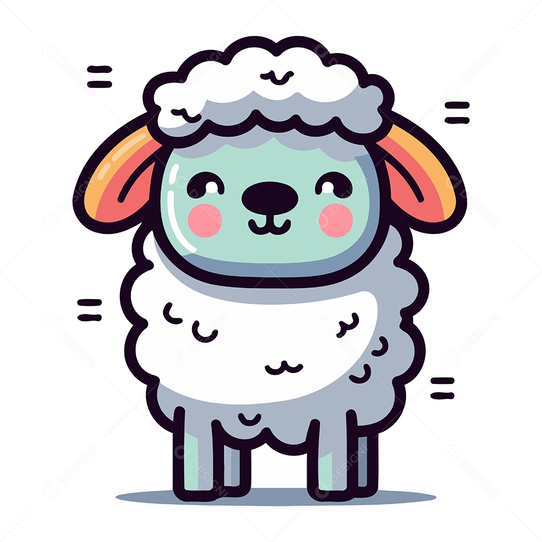 Ovelha de Desenho Animado Ilustração Vetor EPS