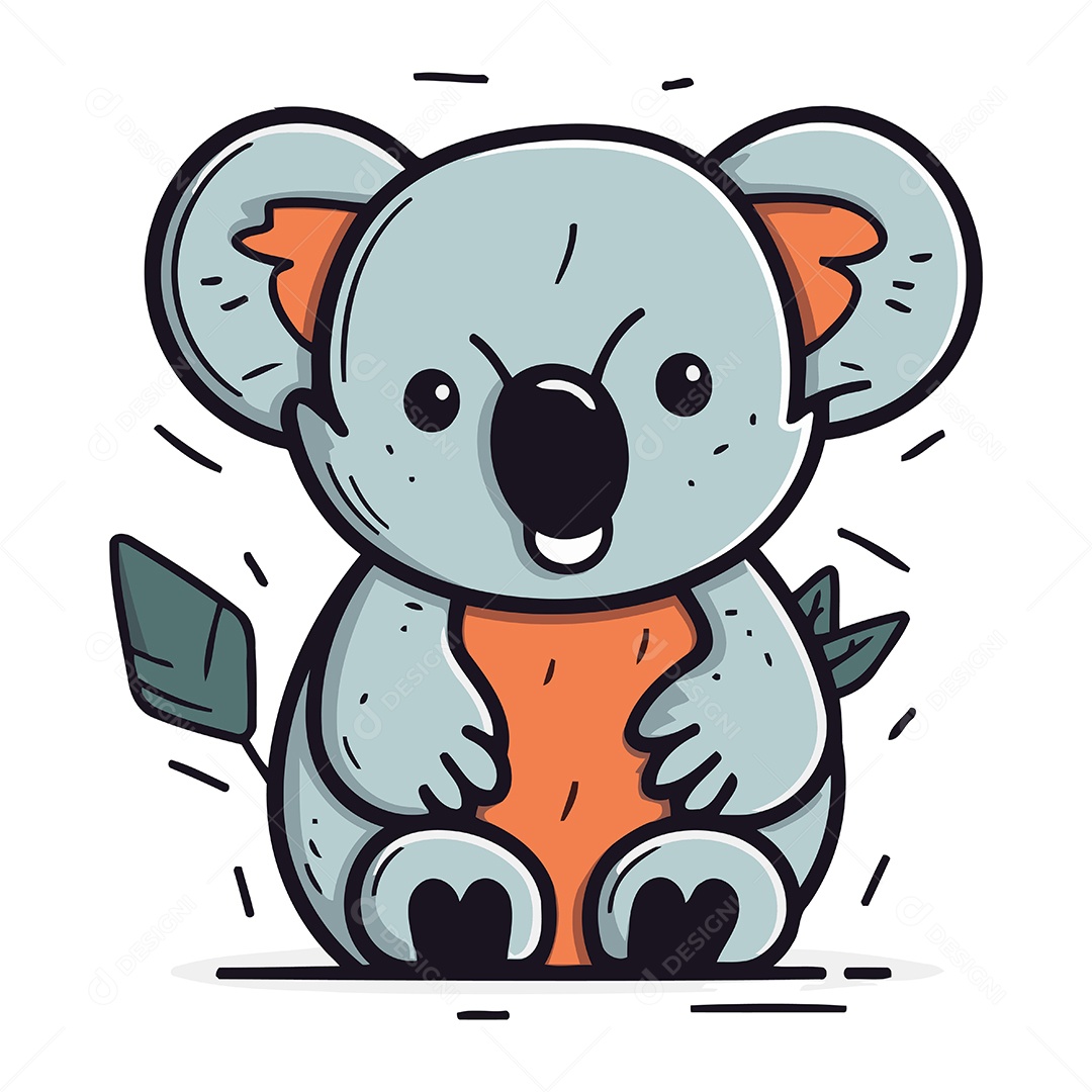 Coala de Desenho Animado Ilustração Vetor EPS